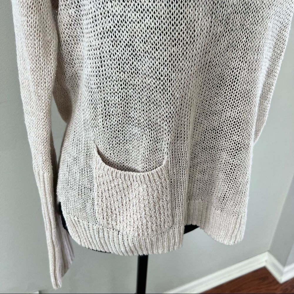 Anthropologie Linen Blend Sparrow Sweater Oatmeal XS Large knit - Picture 6 of 14